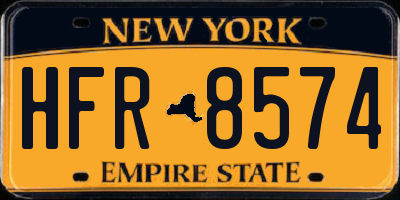 NY license plate HFR8574