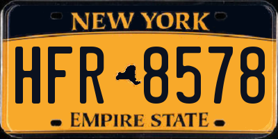 NY license plate HFR8578