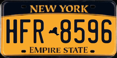 NY license plate HFR8596