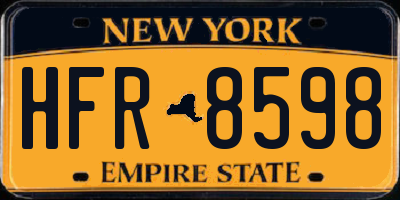 NY license plate HFR8598