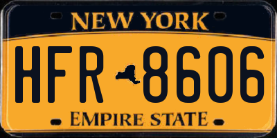 NY license plate HFR8606