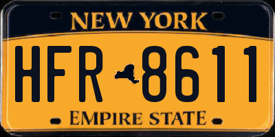 NY license plate HFR8611
