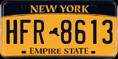 NY license plate HFR8613