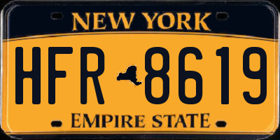 NY license plate HFR8619