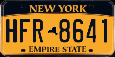 NY license plate HFR8641