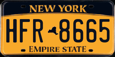 NY license plate HFR8665