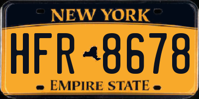 NY license plate HFR8678