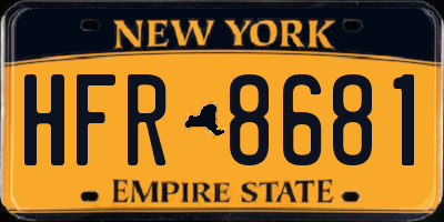 NY license plate HFR8681