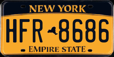 NY license plate HFR8686