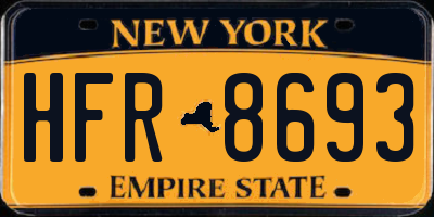 NY license plate HFR8693