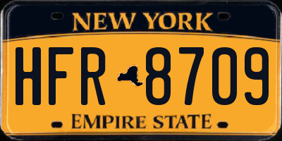 NY license plate HFR8709