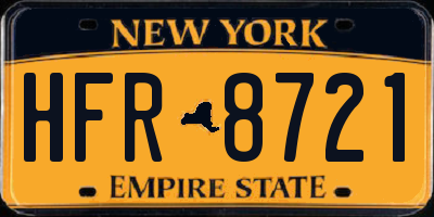 NY license plate HFR8721