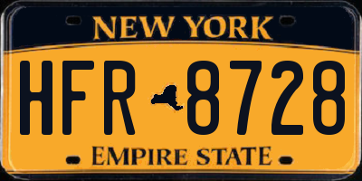 NY license plate HFR8728