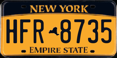 NY license plate HFR8735