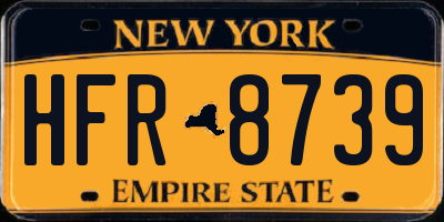 NY license plate HFR8739