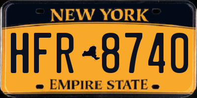 NY license plate HFR8740