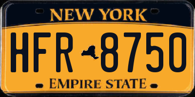 NY license plate HFR8750