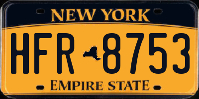 NY license plate HFR8753