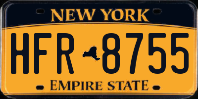 NY license plate HFR8755