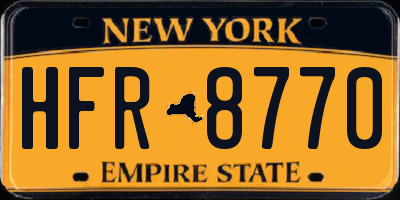 NY license plate HFR8770