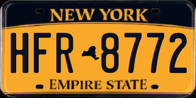 NY license plate HFR8772