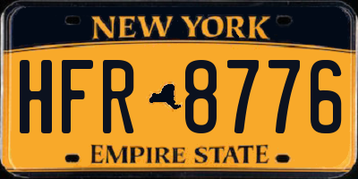 NY license plate HFR8776