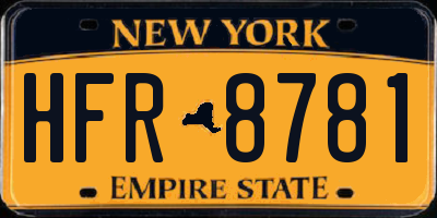 NY license plate HFR8781