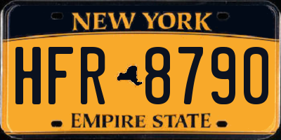 NY license plate HFR8790