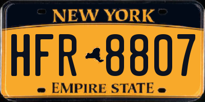 NY license plate HFR8807