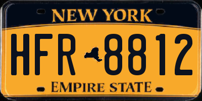 NY license plate HFR8812