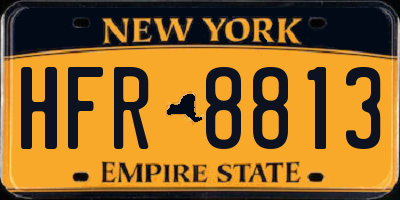 NY license plate HFR8813