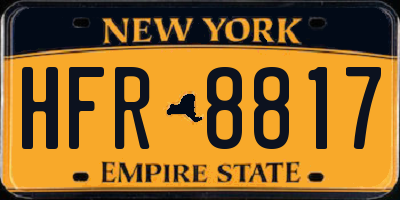 NY license plate HFR8817