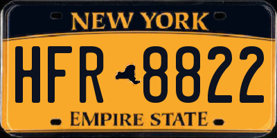 NY license plate HFR8822