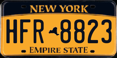 NY license plate HFR8823