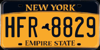 NY license plate HFR8829