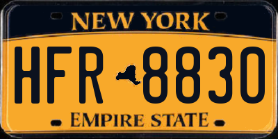 NY license plate HFR8830
