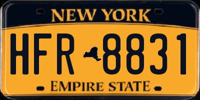 NY license plate HFR8831