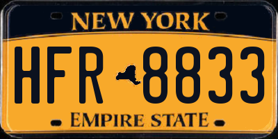 NY license plate HFR8833