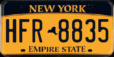 NY license plate HFR8835