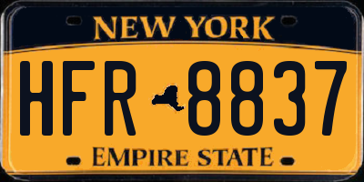 NY license plate HFR8837