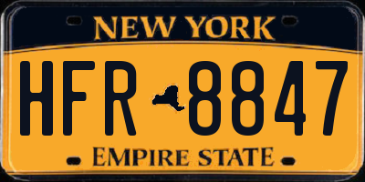 NY license plate HFR8847