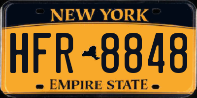 NY license plate HFR8848