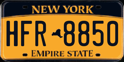 NY license plate HFR8850