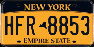 NY license plate HFR8853