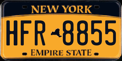 NY license plate HFR8855