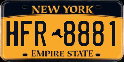 NY license plate HFR8881