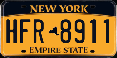 NY license plate HFR8911