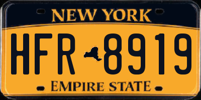NY license plate HFR8919