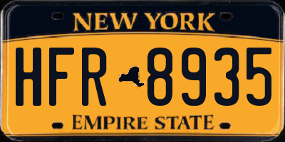 NY license plate HFR8935
