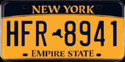 NY license plate HFR8941